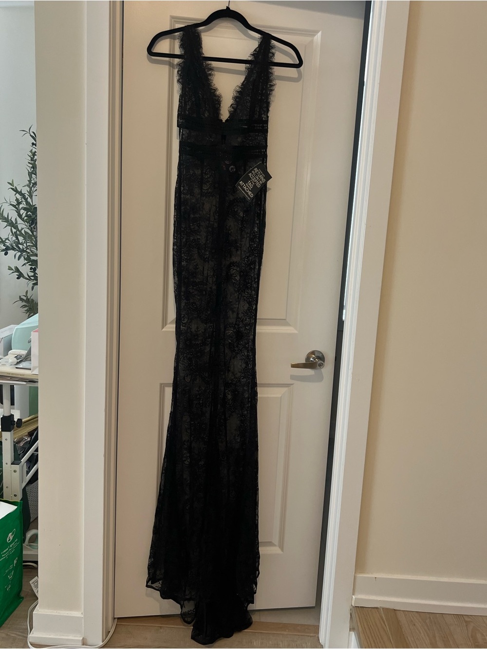 Abyss By Abby Black Lace Maxi Gown
